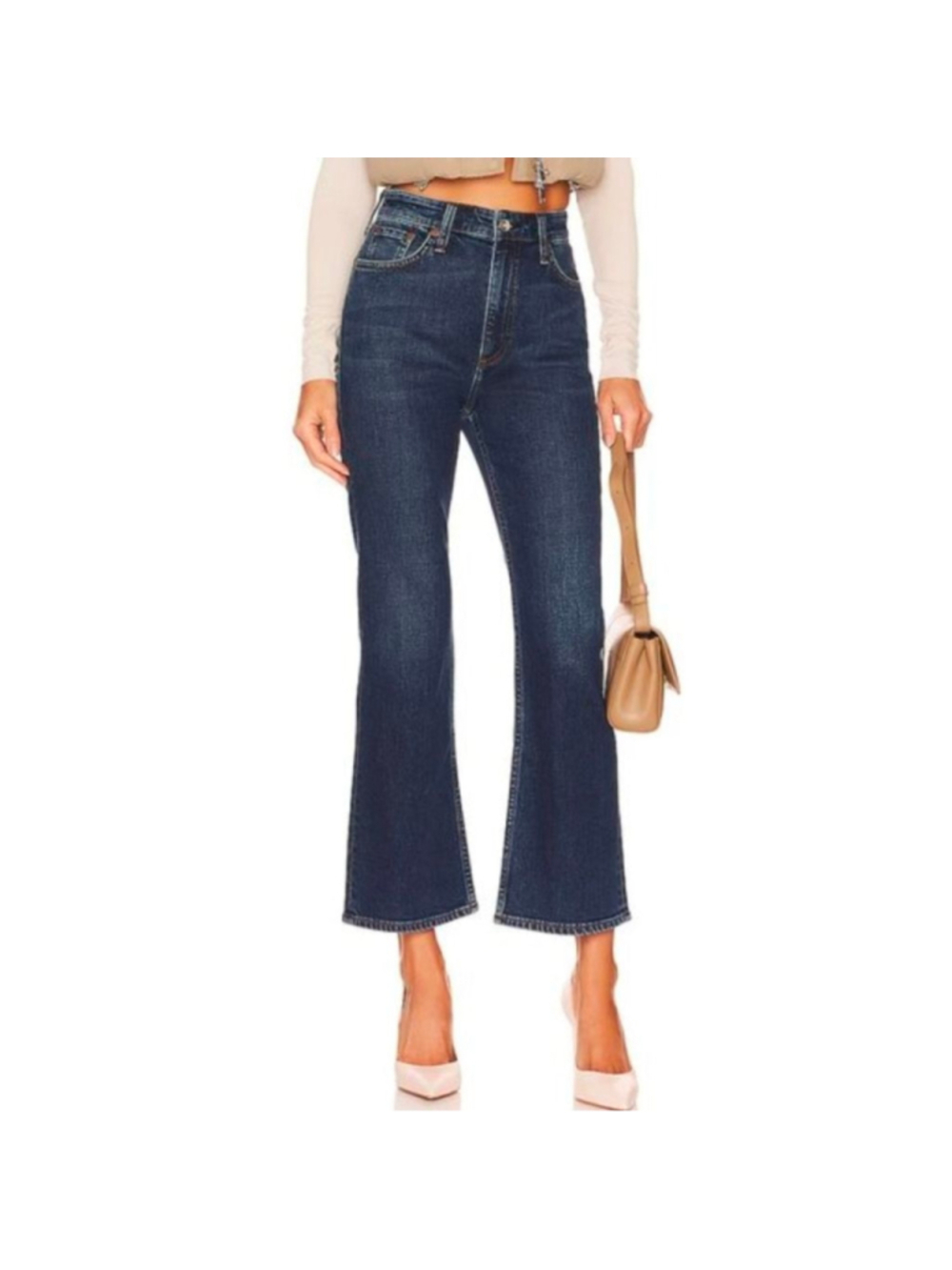 Rag & Bone Chelsea Casey High-Rise Ankle Flare Jeans Size 26